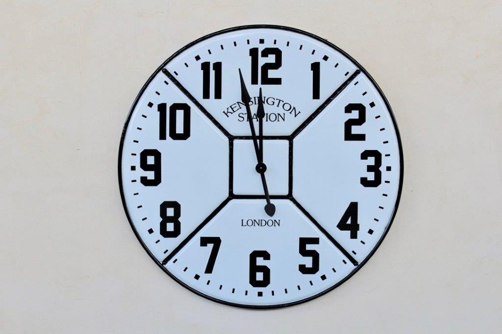 Extra Large White Enamel Clock
